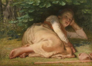 Musée des Beaux-Arts de Reims, Jean-François MILLET, Bergère dormant à l’ombre d’un buisson de chênes